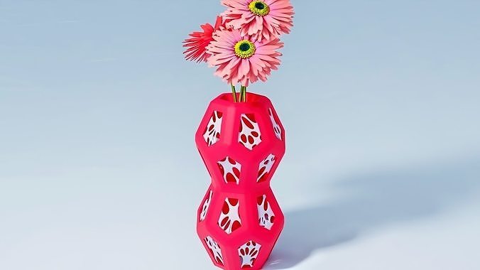 hexa penta fiore vaso nave arredamento casalinghi rosa arte floreale astratto titolare supporto esagono pentagono geometrico spirale stampabile decorazione all'occhiello Casa pentola 3D print model - Mito3D