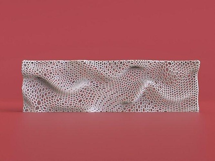 Hexa cephe Voronoi stil parametrik duvar tasarım 3d basılı dekorasyon yazdırılabilir dekor dalgalı cnc mimari fütürizm dalga iç ev 3d print model - Mito3D