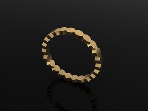 hexágono banda anillo mezcla Talla 4 5 6 7 8 9 10 joyería joya infinito delicado tamaños Moda tendencia 3d print model - Mito3D