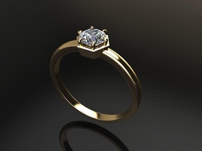 hexágono aréola cesta estilo guloseima noivado anel diamante joalheria Casamento acionado moda tendências mulheres fêmea luxo ouro Antiguidade 3d print model - Mito3D
