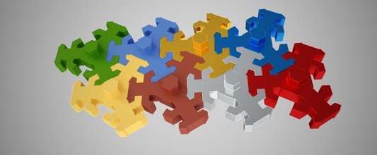 hexagon puzzle spielzeug stücke weiß rätsel stück abstrakt montieren hintergrund leer broschüre unternehmen konzept herausforderung wahl bunt kreativität geometrisch zusammenarbeit spiele spielzeuge 3d print model - Mito3D