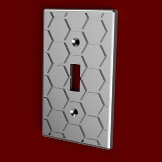 hexagon light switch cover home house lightswitch geometry decor outlet wall accessories 3d print model - Mito3D