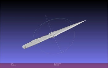 hexágono estampado cyberpunk daga 3d impresión cuchillo montaje led juegos juguetes 3d print model - Mito3D