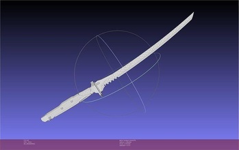 hexágono padronizado cyberpunk espada 3d impressão katana montagem conduziu jogos brinquedos 3d print model - Mito3D