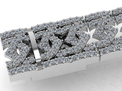hexagonal noiva pulseira 404 anel ouro diamante pavimentar joalheria prata manufatura moda Projeto noivado gema imprimível esterlina cubano brinco colar pingente argolas pulseiras 3d print model - Mito3D