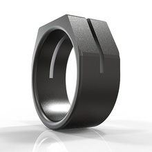 hexagonal mensring jewelry ring men mathematics geometry fashion style rings 3d print model - Mito3D