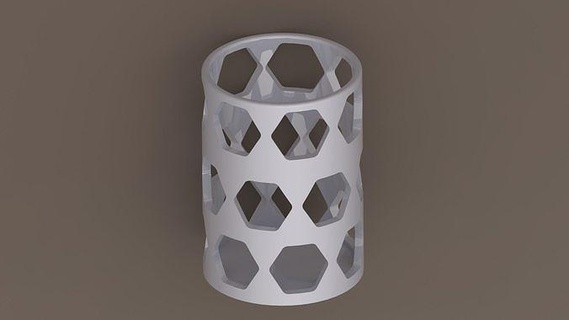 hexagonal lapicero lápiz taza 3d modelo impresión Listo imprimible diseño Arte interior mueble resumen moderno retro ilustración arquitectónico decoración casa 3d print model - Mito3D