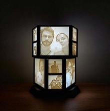 altıgen dönen taş ocağı lamba gece lambası led ışık 3dprint hediye fikir ev dekor aydınlatma 3d print model - Mito3D