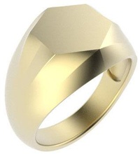 a forma esagonale signori signet ring - taglia regno unito v gioielli anello anelli gentsring signetring sigillo in pianura esagono hexagonshapering 3d print model - Mito3D