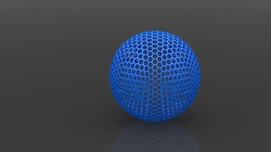 hexagonal sphere v2 goldberg hexagon polyhedron spherical pattern design 3d wireframe hobby diy game nba ball airless 3d print model - Mito3D