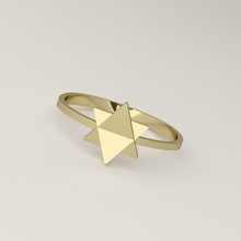 altıgen star yüzük zarif moda mücevher yüzükler takı rodyum gümüş yazdırılabilir hediye altın kadin beyaz david parlıyor basitlik sterlin 3d print model - Mito3D