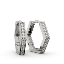 hexagonal pierres boucle d'oreille bijoux or précieux 3dmodel diamant mode gemme platine boucles d'oreilles 3d print model - Mito3D