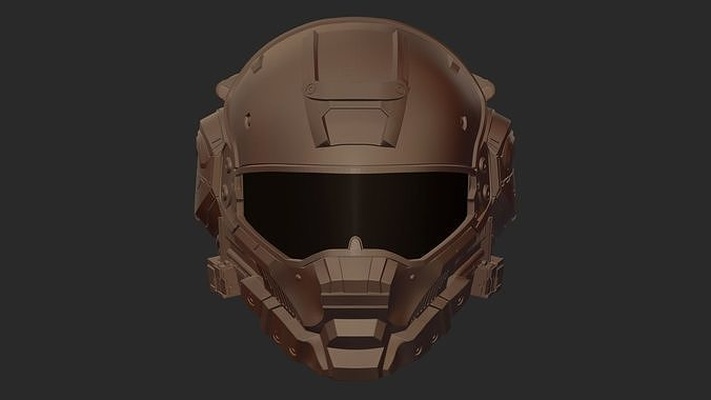 hi tech helm zwischendurch design druckbar maske stella forprint schädel taktik airsoft paintball drucken rüstung charakter kopf anatomie sci fi technik zukunft futuristisch mode 3d print model - Mito3D