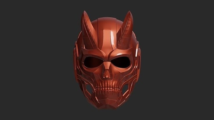 hi-tech skull helmet print printable printer mask futuristic head armor sci fi character fashion 3d print model - Mito3D