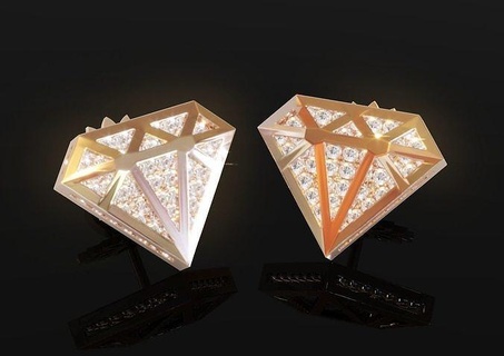 hidden diamond earrings 2 jewel jewellery jewelry gold printable gem platinum luxury earring 3d print model - Mito3D