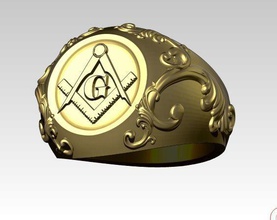 high detailed masonic ring emblem sign symbol master 3dprinter gold altar man woman king knight prince usa money jewelry rings 3d print model - Mito3D