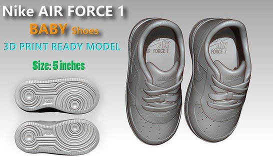 detailliert Nike Luft 1 Baby Schuhe 3d drucken Schuhwerk Jordanien Turnschuhe Weiß niedlich Sohle einzig alleinig tragen Fuß Mode Spitze Laufen 3d print model - Mito3D