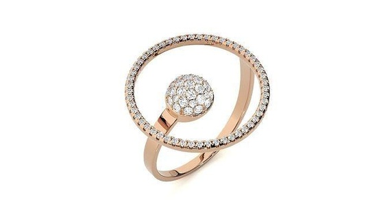 Alto orbital diamante coquetel anel 3dm stl renderiza detalhes argolas solitário esterlina platina brilhante Casamento noivado jóias joalheria 3d print model - Mito3D