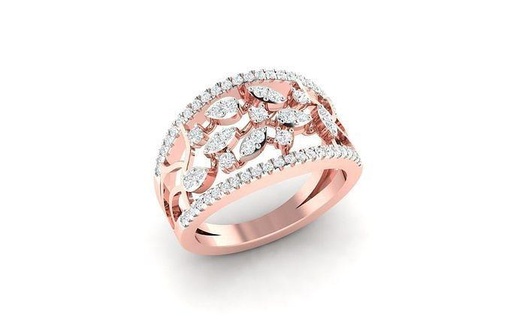 haute bijoux cocktail anneaux 3dm stl render 1 détails solitaire sterling bande diamant bague gemme platine mariage engagement imprimable or 3d print model - Mito3D
