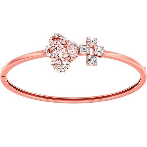 Alto joalheria diamante pulseira 3dm stl 1 render pulseiras platina Casamento jóia prata ouro jóias imprimível noivado cafajeste anel flor natureza 3D print model - Mito3D