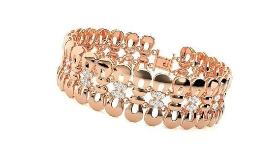 haute bijoux diamant bracelet 3dm stl rend détails chaîne lourd unisexe imprimable bijou mariage luxe bracelets cubain italien 3d print model - Mito3D