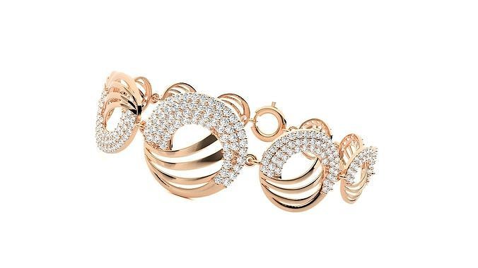 alto gioielleria diamante braccialetto 3dm stl esegue rendering dettagli catena pesante unisex stampabile gioiello nozze lusso braccialetti cubano italiano 3D print model - Mito3D