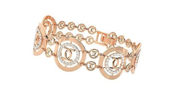 high jewelry diamond chain link bracelet 3dm stl renders heavy unisex printable jewel wedding jewellery luxury bracelets cuban italian 3d print model - Mito3D