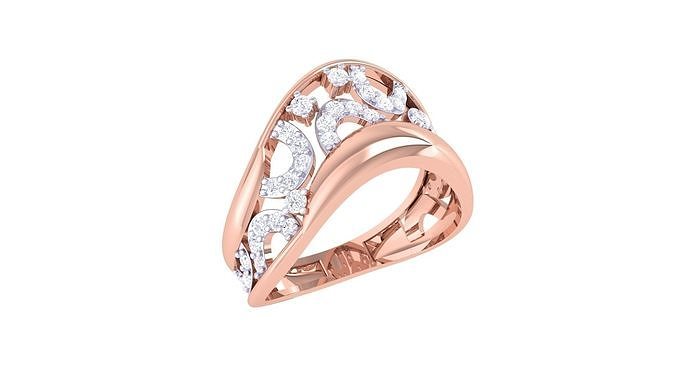 schmuck diamant cocktail ring 3dm stl obj rendert ringe hochzeit engagement juwel druckbar gold platin solitär italiano mode 3D print model - Mito3D