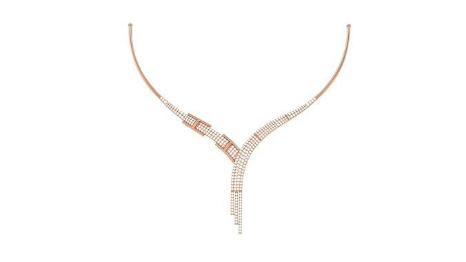 Schmuck Italienisch Diamant Halskette 3dm stl obj gltf glb druckbar Hochzeit Engagement Juwel Gold Weiß brillant Platin Luxus wertvoll Halsketten schwer 3D print model - Mito3D
