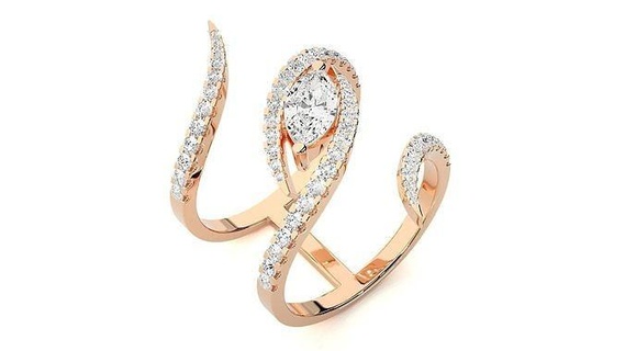 alto joyería joya marquesa cóctel anillo 3dm stl renders anillos solitario libra esterlina diamante platino brillante Boda compromiso imprimible oro 3d print model - Mito3D