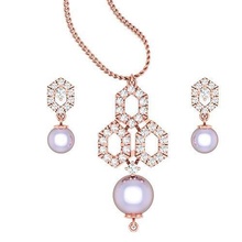 high jewelry pendant earrings set 3dm stl 1-render wedding jewel jewellery printable diamond gold sterling necklace pendants cocktail italian pearl 3d print model - Mito3D