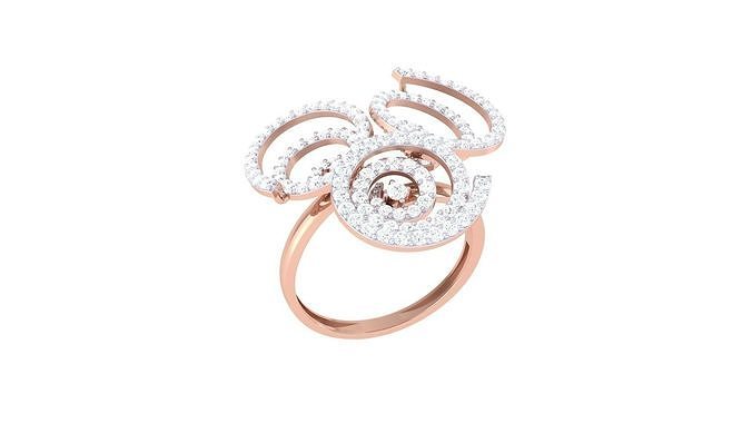 alto gioielleria spirale filo diamante cocktail squillare 3dm stl obj anelli nozze Fidanzamento gioiello stampabile oro gemma platino solitario italiano 3D print model - Mito3D