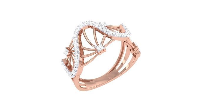 Alto joalheria fio diamante coquetel anel 3dm stl obj argolas Casamento noivado jóia jóias imprimível ouro gema platina solitário italiano 3D print model - Mito3D