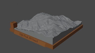 yüksek zirve dağ manzara yanardağ arazi çevre doğa fotogrametri yükseklik dem Bilim 3d print model - Mito3D