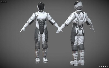 high poly astronaut spacesuit space suit science nasa crew helmet sr71 wear gloves boots character pilot aces shuttle sci fi cosmos astronomy physics 3d print model - Mito3D