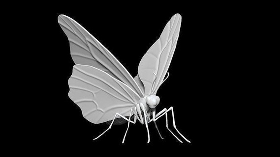 yüksek poli kelebek yazdırılabilir karakter böcek oyunlar oyuncaklar 3d print model - Mito3D