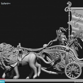 highborn elves lion chariot beast elf hero wargaming high lord tabletop elven dnd warmachine lioness 9thage highelf the9thage highborne games toys board 3d print model - Mito3D