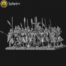 highborn elves spearmen sea guard unit elf spear wargaming high tabletop elven dnd 9thage seaguard games toys board 3d print model - Mito3D