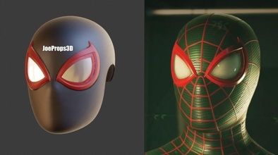 altamente preciso araña hombre millas morales ps4 ps5 cara concha máscara maravilla pasatiempo bricolaje diy cosplay cáscara casco lente 3d print model - Mito3D