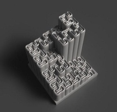 hilbert curva fractal mármore deslizar rampa arte decoração escultura estátua matemática mármores matemático 3d print model - Mito3D