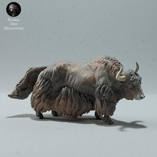 himalayano selvaggio yak animale artico pecore mammifero fauna selvatica creatura realistico scultura figurina figura miniatura inverno tundra bestiame azienda agricola ariete corno Toro arte sculture 3d print model - Mito3D