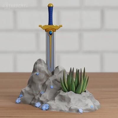 cielo héroe espada plantador congelar allá viaje friki planta maceta decoración flor casa 3d print model - Mito3D