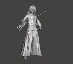 rahat ettir Kenshin 3d model Rurouni samuray Samuraix nargile oyunlar oyuncaklar 3d print model - Mito3D