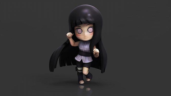 Hinata Hyuga Naruto şekil 3d Yazdır Sanat heykeller minyatür oyuncak 3dfanart anime ninja 3dprinting Chibi kişimoto Byakugan Kunoichi baskı Masashi oyunlar oyuncaklar 3d print model - Mito3D
