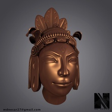 hindu god statue head krishna mythology india ramayan idol 3d print gold indian hinduisim prayer sculpture art sculptures 3d print model - Mito3D