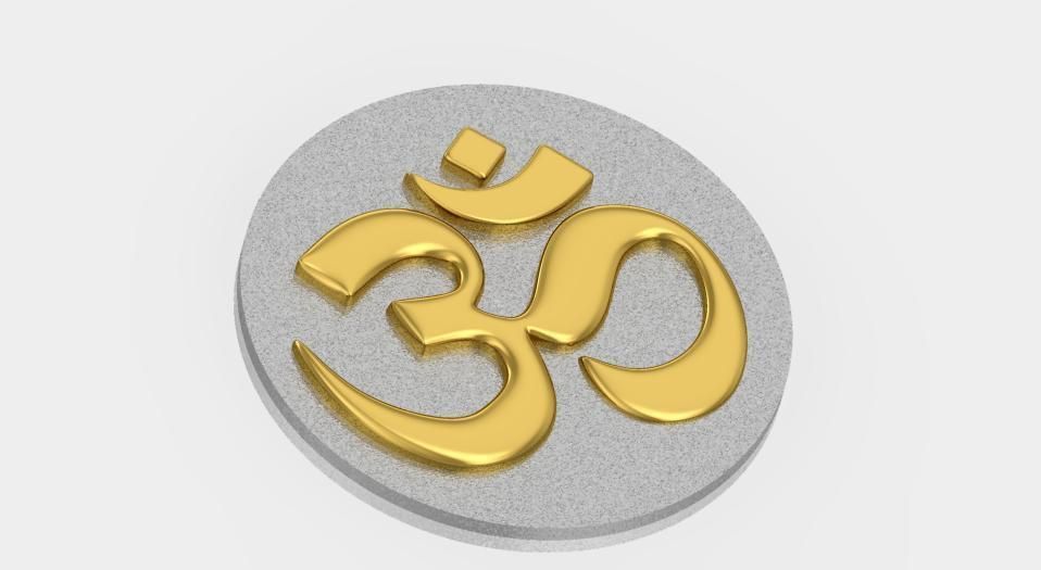 el hinduismo indio dios om art hindú los religiosos indiangod la religión signos logotipos señales de 3D print model - Mito3D