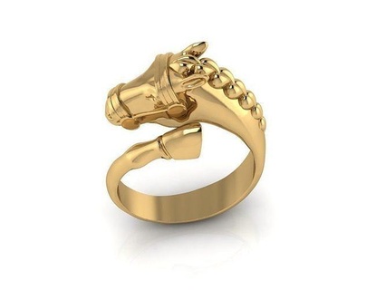 âme cheval 3d impression bague bijoux anneaux or imprimable diamant argent engagement mode pendentifs mariage gemme platine brillant 3d print model - Mito3D
