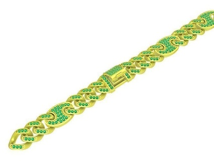 hip hop diamond men bracelets 4133 jewelry fashion accessories gold man new design 3d print model - Mito3D