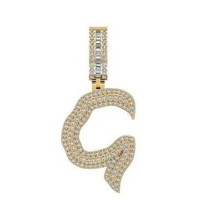 hip hop g pendant gold alphabet jewelry silver printable diamond rings ring jewellery jewel wedding engagement gem platinum pendants 3d print model - Mito3D