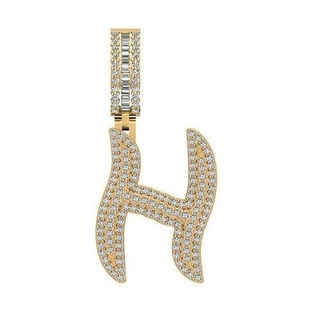 hip hop h pendant gold jewelry silver printable diamond rings ring jewel jewellery wedding engagement gem pendants 3d print model - Mito3D